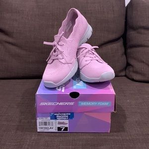 Skechers Washable Knit Slip-On Shoes - Seager In A Knit Size 7 NIB Lavender